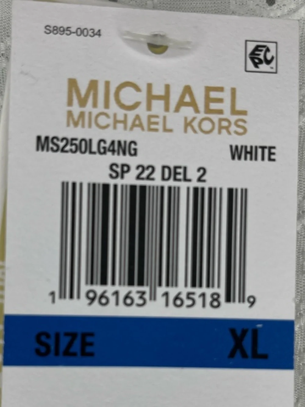 Michael Kors White Eyelet Long Sleeve Top with Smocked Hem